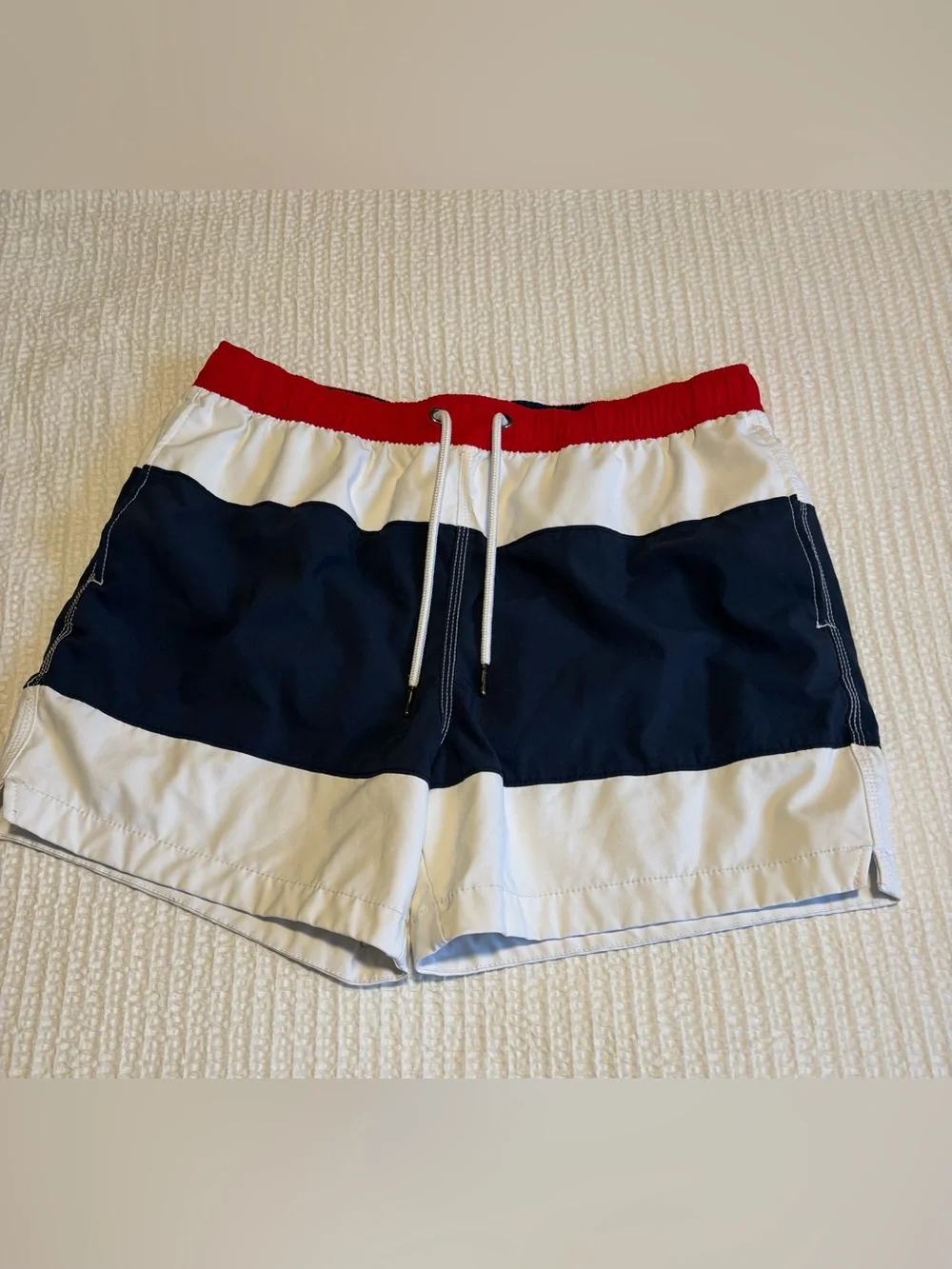 Abercrombie & Fitch men tri-color colorblocked swim trunk size Large